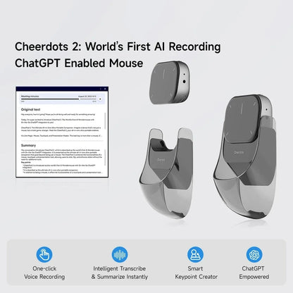 Detachable Laser Pointer Air AI Smart Bluetooth Mouse Wireless Touchpad Presenter Remote Voice Recording Deepseek Business Mouse