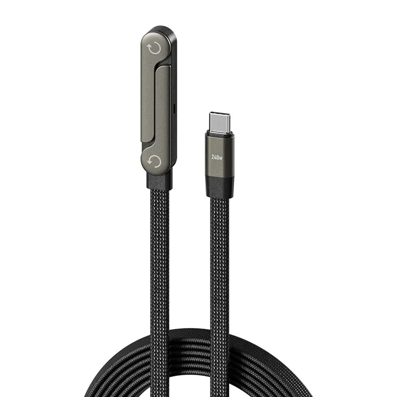 Fast Charging Foldable Phone Stand With 360° Rotating Charging Data Cable 2-in-1 For iPhone 7 8 Plus 11 12 13 14 Pro max