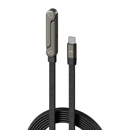 Fast Charging Foldable Phone Stand With 360° Rotating Charging Data Cable 2-in-1 For iPhone 7 8 Plus 11 12 13 14 Pro max